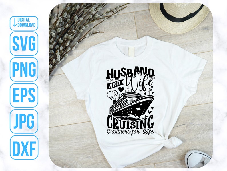 Honeymoon Cruise, Funny Couples Svg, Husband Wife Svg, Cruise Shirt Svg image 2