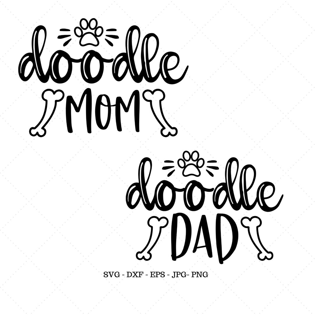 Doodle Mom, Doodle Dad, Dog Ornament, Dog Clipart, Gift for Dog Lover ...