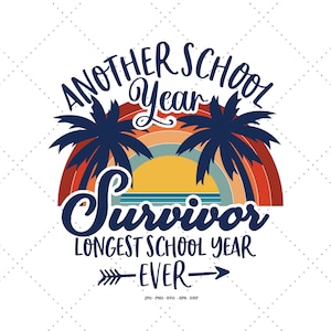 Fim do ano letivo, último dia de aula, aula de professores, Survivor Svg