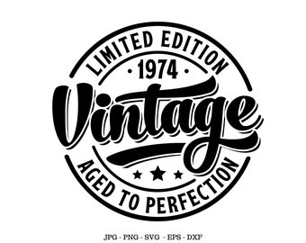 Vintage Birthday Svg, 50 Years Old Svg, 50th Birthday Design, Vintage 50 Svg