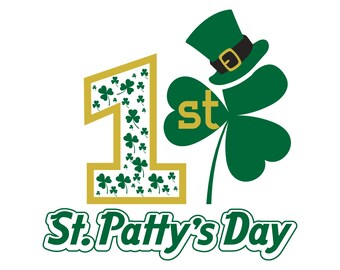 Infant St Patrick's, St Paddy's Day, My 1'st St Patrick's, Baby St Patrick's, Digital File, March Baby, Green Gold