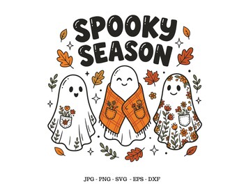 Spooky Season Svg, Girly Tee Svg, Ghost Lover Svg