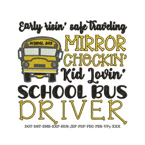 Bus Driver, Instant Download, Bus Driver Gift, Machine Embroidery, Digital File, School Bus Driver