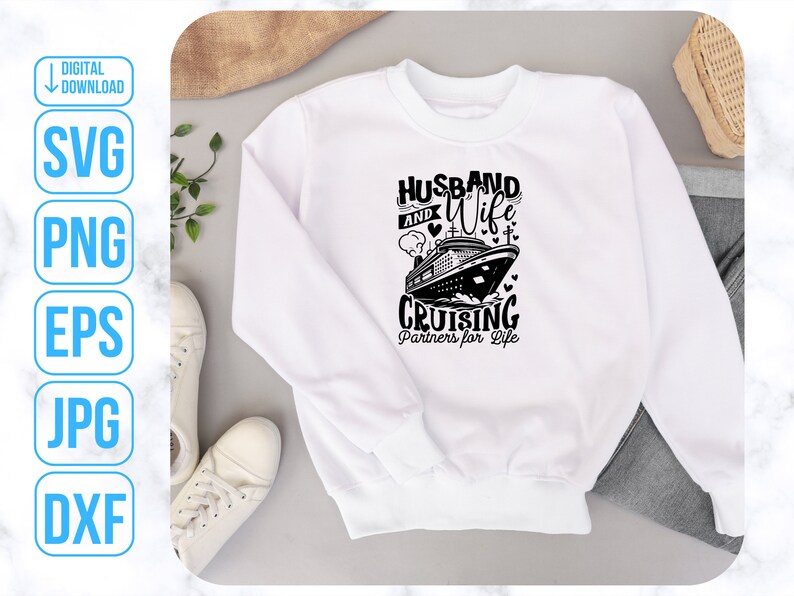 Honeymoon Cruise, Funny Couples Svg, Husband Wife Svg, Cruise Shirt Svg image 4
