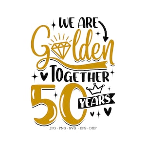 50e bruiloft Svg, huwelijksverjaardag, 50 huwelijksjaren