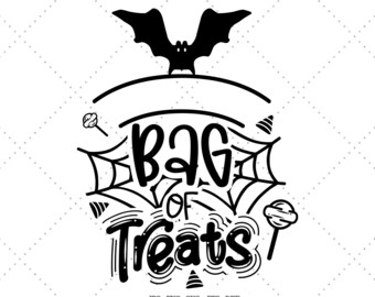 Trick or Treat-tas, snoepzakje, afdrukbare tas, goodiebag, tas Svg, Halloween Svg, Halloween-cadeauzakje