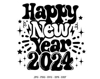 Happy New Year, New Year Design, New Year 2024 Svg