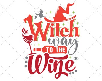 Vino de Halloween, lindo Svg de otoño, divertido Svg de Halloween, Svg de decoración de Halloween, archivo Svg de bruja, Svg de copa de vino, beber vino