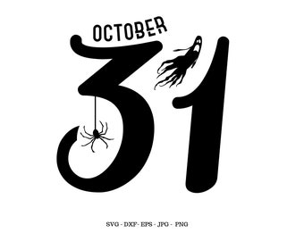 31 de octubre Svg, Halloween SVG, Fiesta de Halloween SVG, Araña SVG, Clip Art de Halloween, Camiseta de Halloween