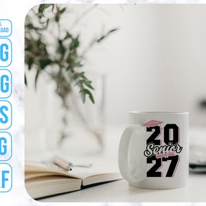 Koszulka SVG dla absolwentów, klasa 2027, szyld SVG dla absolwentów, projekt ukończenia szkoły zdjęcie 7