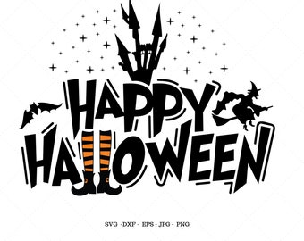 Happy Halloween Svg, Halloween Png, Iron on Transfers, Halloween Svg Files, Halloween Silhouette