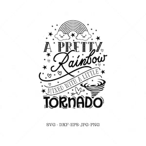 Pretty Rainbow gemengd met een beetje Tornado, Rainbow SVG, peuter SVG, meisje SVG, tornado, baby meisje SVG