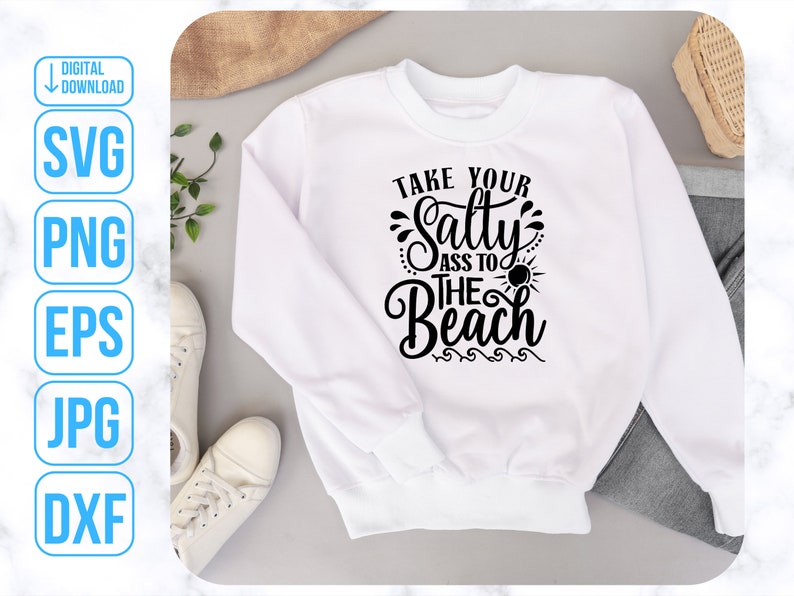 Stay Salty Svg, Trendy Summer Svg, Beach House Sign Svg, Funny Tote Svg image 6