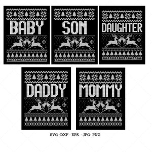 Paquete de Navidad Svg, Familia de Navidad Svg, Navidad de papá, Navidad de mamá, Camisas a juego, Svg a juego, Traje familiar