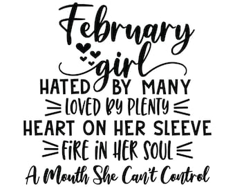 February Birthday, Birthday Girl Design, Birthday Svg, Birthday File, Birthday Girl Shirt, Birthday Party Svg, Born in February