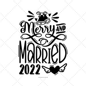 Getrouwd Kerstmis, net getrouwd geschenk, 2022 ornament SVG, winter huwelijksgeschenk, onze eerste kerst