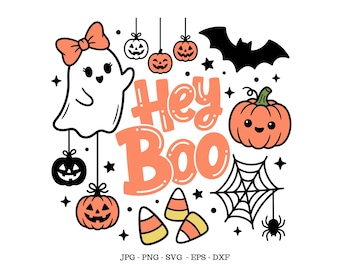 Hey Boo Svg, Ghost Shirt Design, Hey Boo Halloween