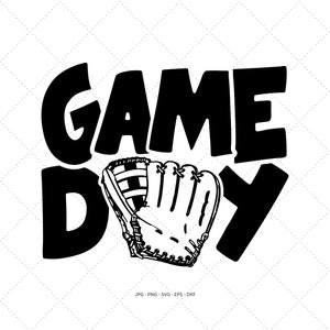 Spel dag SVG, honkbal moeder SVG, honkbal cadeau, honkbal moeder PNG, spel dag honkbal