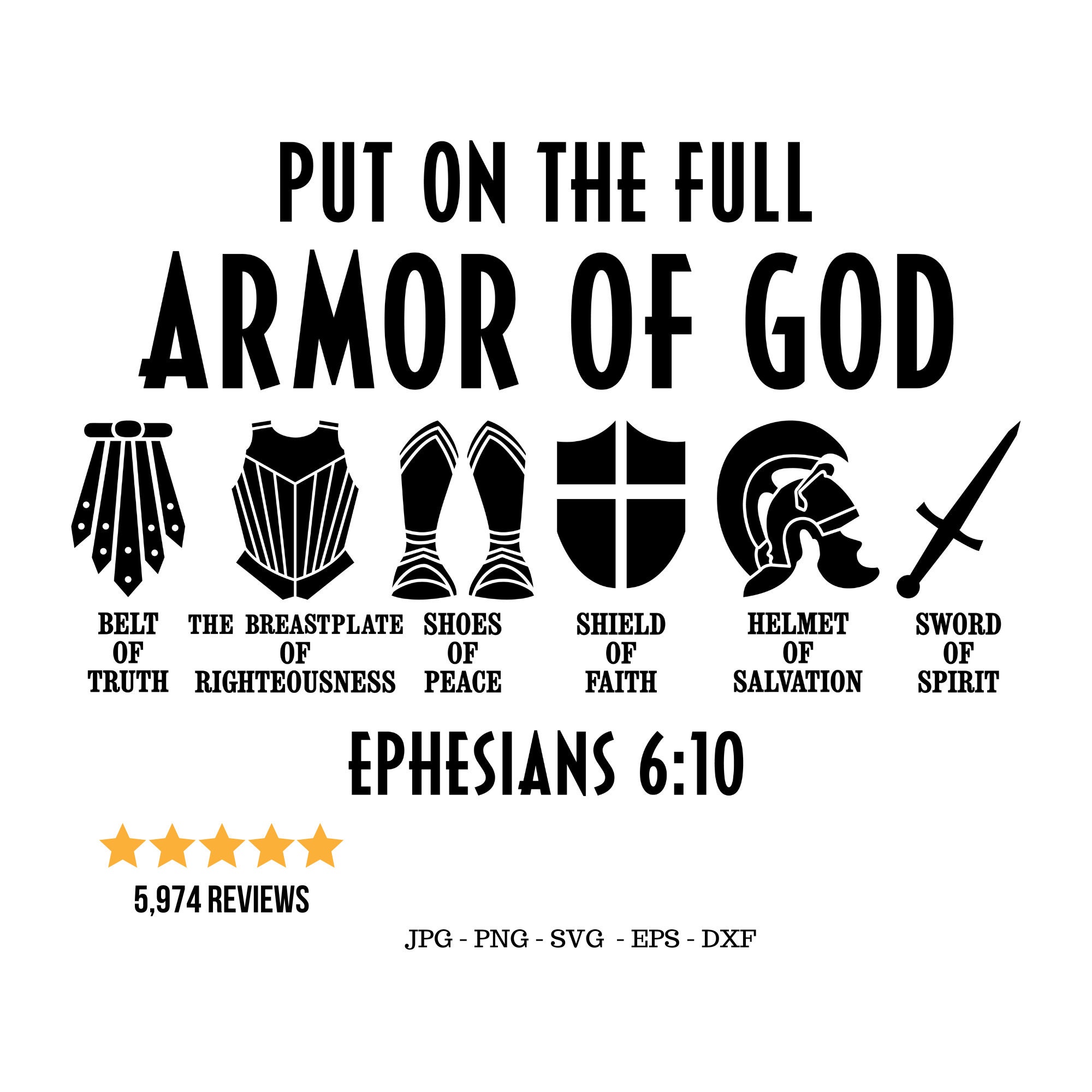 Put On The Full Armor Of God Personalized Christian Gifts for Men, Tee -  Pink Posies and Pearls