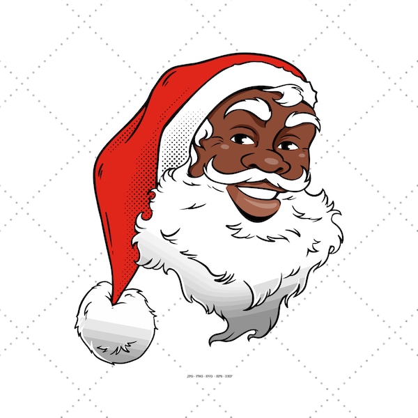 Black Santa Claus Svg, Brown Santa, Santa Shirt Svg, Black Claus, Xmas Gift for Dad, Black Santa Png