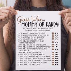 Printable Baby Game, Mommy or Daddy, Mom or Dad Game, Guess Who Baby Game, Baby Shower Games, Fun Baby Games image 3