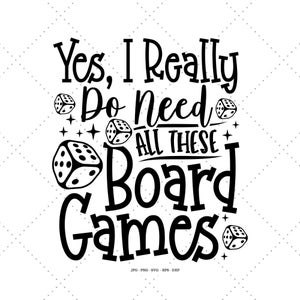 Regalo para amantes de los juegos, juegos de mesa, dados Svg, regalos para la noche de juegos, regalo de juego de mesa