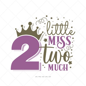 Mädchen 2nd Geburtstag SVG, Geburtstagskrone svg, 2 Jahre alt, Geburtstagsshirt svg