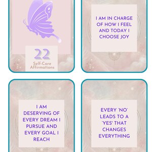 22 Self- Care Affirmation Flash Cards