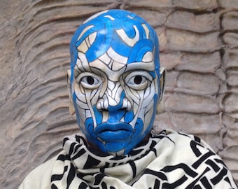Máscara de máscaras, fantasia de homem ardente, cocar de xamã, fantasia de guerreiro, máscara de festival, máscara de Halloween, máscara de caçador, máscara africana, máscara indígena