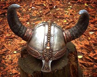 Horned Viking Helmet: Skyrim Medieval Armor, Larp Costume