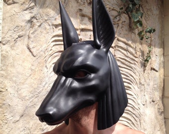 Mask Anubis, Masquerade Mask, Egyptian Mask Sculpture, Mask, Black Mask, Cosplay Mask, Animal Masquerade Mask, Carnival Mask, Halloween Mask