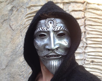 Máscara de batalha, armadura medieval, máscara de barão, acessórios, máscara de nobre, cosplay, Halloween masculino, larp, máscara facial