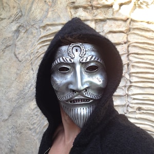 Battle Mask, Medieval Armor, Baron Mask, Accessories, Mask of Nobleman, Cosplay, Halloween Men's, Larp, Mask Face