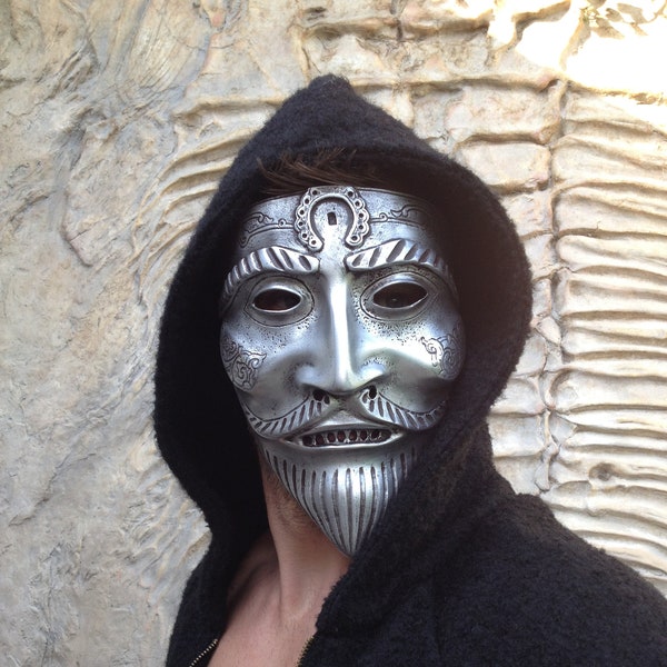 Battle Mask, Medieval Armor, Baron Mask, Accessories, Mask of Nobleman, Cosplay, Halloween Men's, Larp, Mask Face
