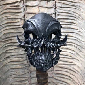 Larp Mask, Black Mask, Skull Mask, Cosplay Mask, Helmet Mask, Cosplay, Masks, Masquerade Mask, Mask for Men, Dark Helmet, Skull Helmet, Art