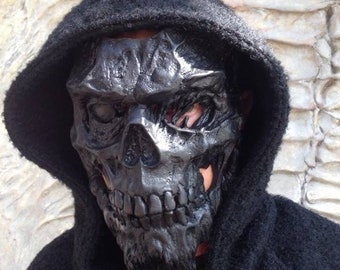 Black Mask, Skull Mask, Death Mask, Larp, Mask, Costume Accessory, Mask for Masquerade, Halloween Mask, Death, Party, Masquerade Mask, Flesh
