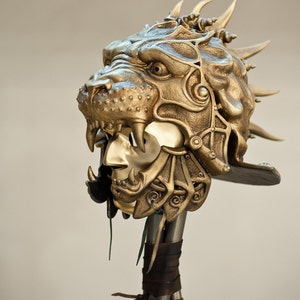 Maskerhelm, gladiatorhelm, roofdierhelm, leeuwensculptuur Oude helm Militair pantsermuseum Kwaliteitskunstmasker Warrior Masquerade Mask