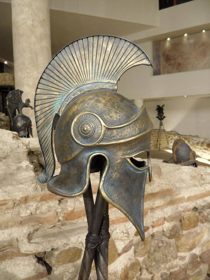 Greek Helmet Ancient Corinthian Helmet Greek Spartan Helmet Ancient Greece Armor Helmet Larp Helmet Cosplay Helmet Greece Antique Armor Mask image 6