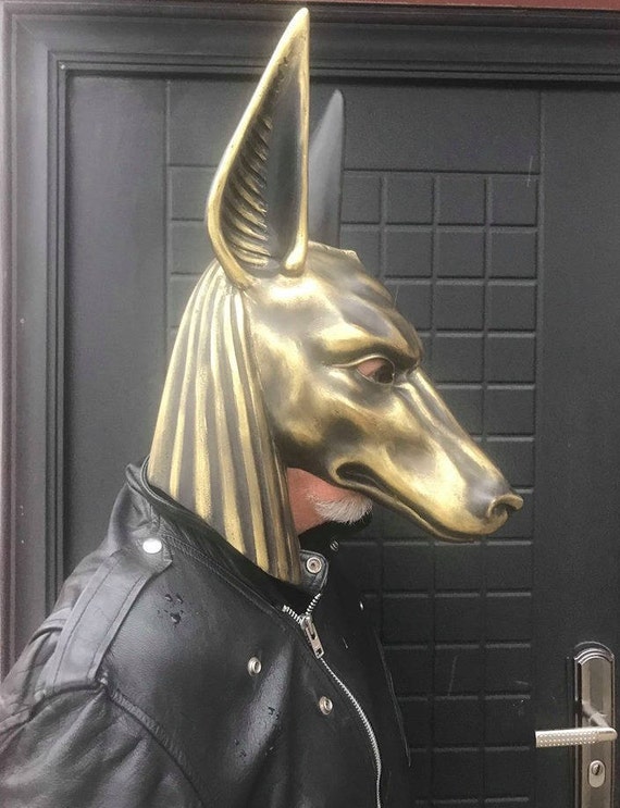 Masque Anubis Égyptien - Lot De 2, Réglable - Pour Halloween, Soirée Déguisée (Noir, 35 Cm)
