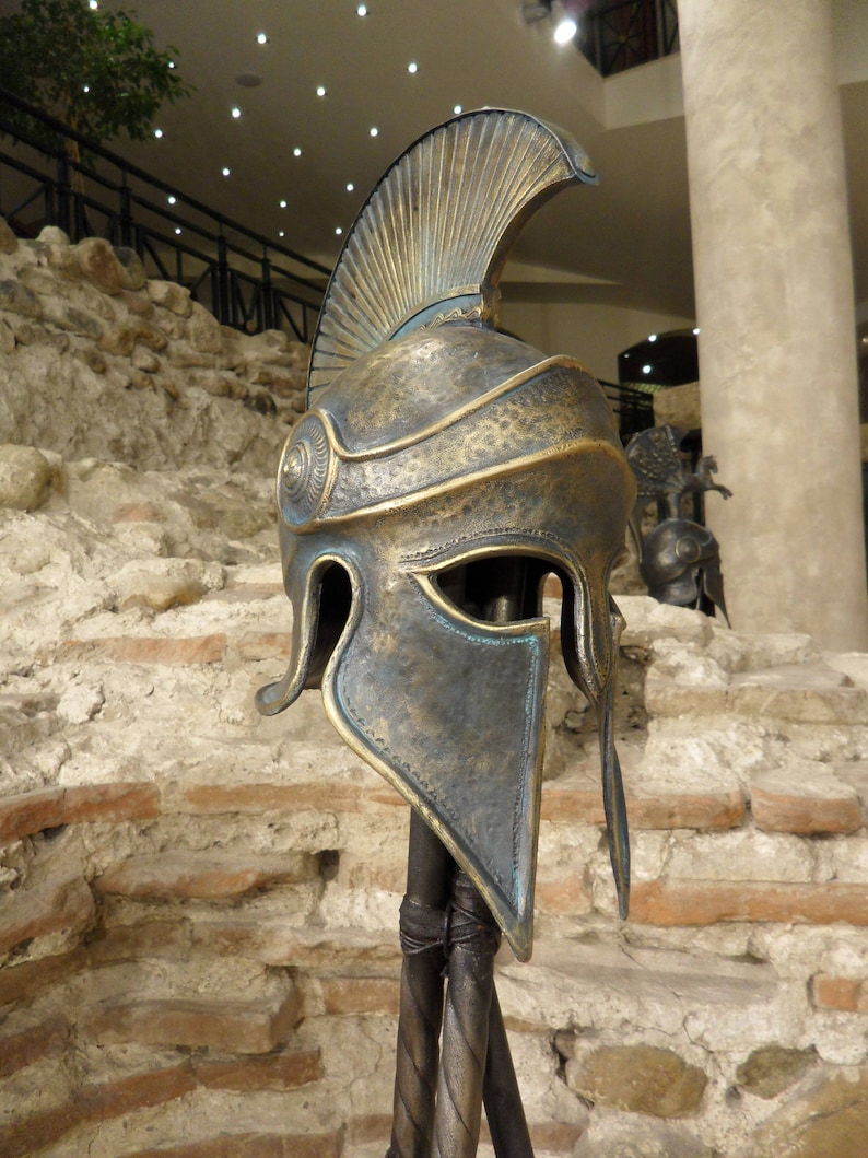 Greek Helmet Ancient Corinthian Helmet Greek Spartan Helmet Ancient Greece Armor Helmet Larp Helmet Cosplay Helmet Greece Antique Armor Mask image 9