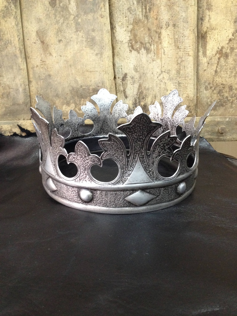 Couronne de roi antique en argent : diadème de costume royal de France image 8
