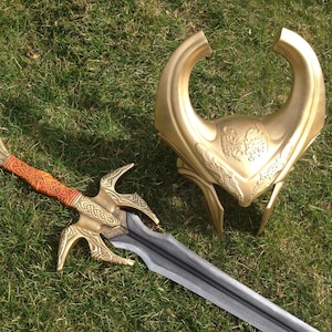 Heimdall Cosplay Set: Fiberglass Sword & Helmet - Film Prop Replica