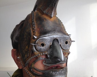 Metallic Silver Steampunk Mask: Burning Man Costume, Masquerade Mask