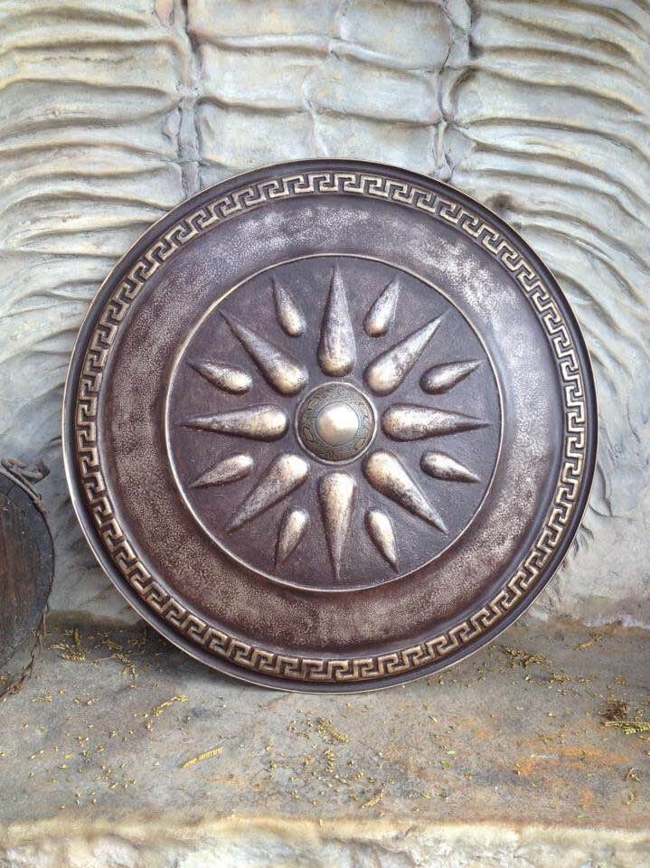 Bronze Alexander Shield, Greek Key, Star of Vergina, LARP Armor - Etsy