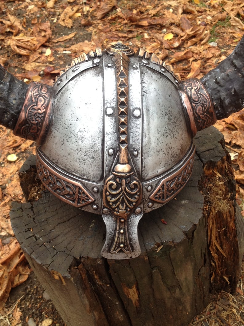 Viking Armor Skyrim Helmet Medieval Armor Larp Helmet Nord Skyrim Helmet Medieval Helmet Viking Costume Party Costume Masquerade Mask Helmet image 4