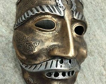 Antike Kampfmaske, antike Replik, Larp, antike Maske, Larp Requisiten, historische Reenactments, Larp Kostüm, Maske für Maskerade, Masken, Kunst