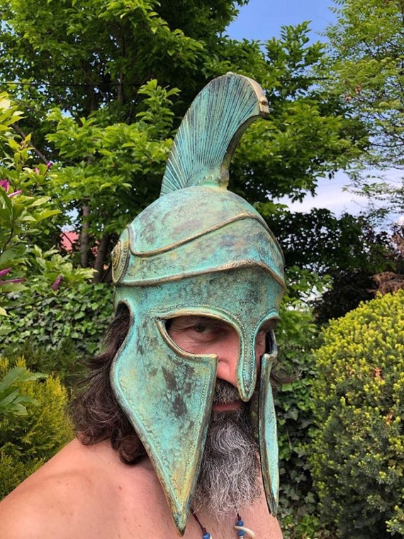 手作りのコリント式ヘルメット：ギリシャ戦争時の鎧、古代の装飾