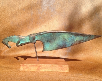 Cuchillo antiguo Troya, cuchillo griego antiguo Réplica Ansient Arms Escultura Caballo Armas antiguas Arte Calidad Museo para hombres Arte griego Decoración del hogar