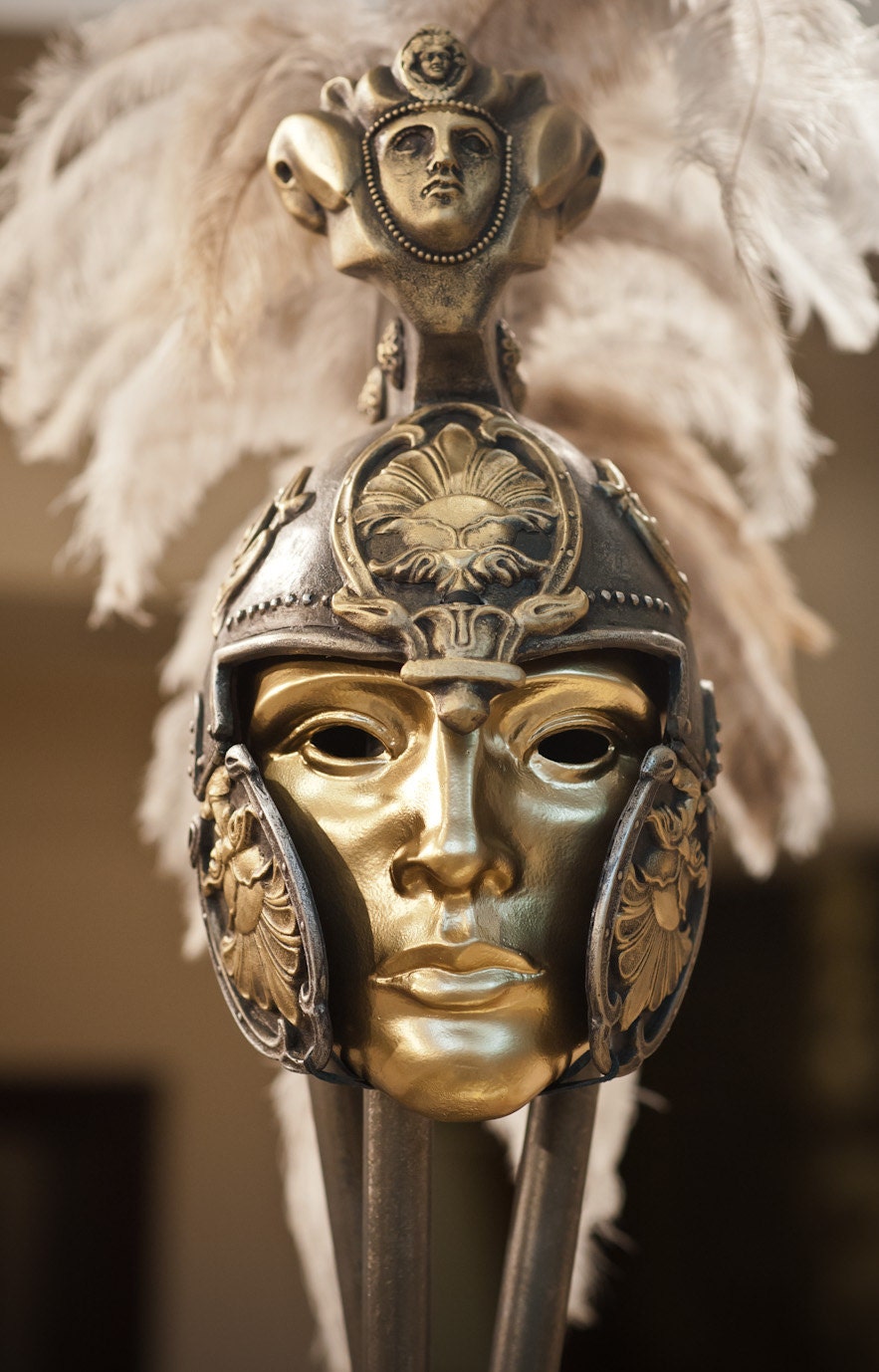 Helmet Mask Roman Gladiator Helmet Ancient Roman Helmet Etsy