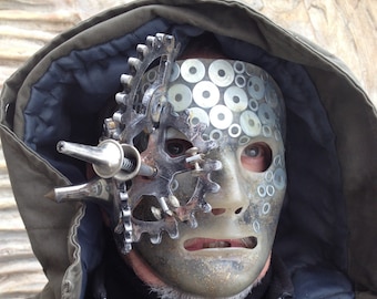 Steampunk Mask: Metal Techno Masquerade Mask